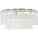 Addis 7 Light 22.25 inch Polished Chrome Flush Ceiling Light in Tronchi Glass Clear