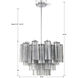 Addis 6 Light 19.75 inch Polished Chrome Chandelier Ceiling Light in Tronchi Glass Smoke