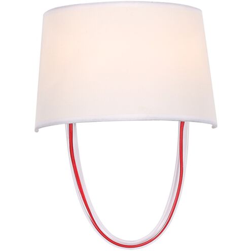 Stella 2 Light 10 inch Polished Chrome and Red Cord Sconce Wall Light