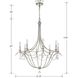 Metro 8 Light 31.5 inch Antique Silver Chandelier Ceiling Light