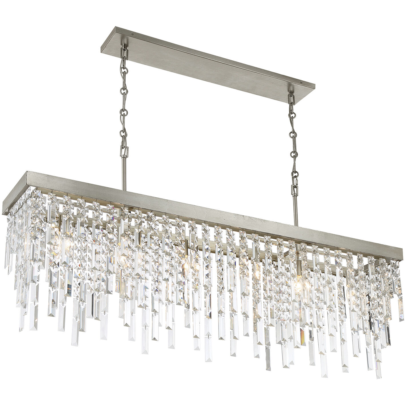 Winfield 6 Light 49 inch Antique Silver Linear Chandelier Ceiling Light