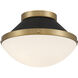 Xander 1 Light 12.25 inch Vibrant Gold and Matte Black Flush Mount Ceiling Light