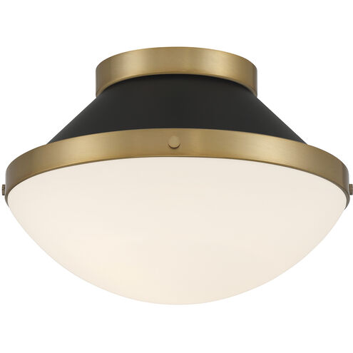 Xander 1 Light 12.25 inch Vibrant Gold and Matte Black Flush Mount Ceiling Light