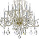 Traditional Crystal 12 Light 37.5 inch Polished Brass Chandelier Ceiling Light in Clear Hand Cut