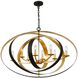 Luna 8 Light 36 inch English Bronze and Antique Gold Chandelier Ceiling Light