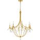 Metro 8 Light 31.5 inch Antique Gold Chandelier Ceiling Light