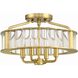 Farris 4 Light 16.5 inch Aged Brass Semi Flush Ceiling Light