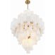 Addis 20 Light 31.5 inch Aged Brass Chandelier Ceiling Light in Tronchi Glass White