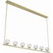Aragon 7 Light 56 inch Soft Brass Linear Chandelier Ceiling Light