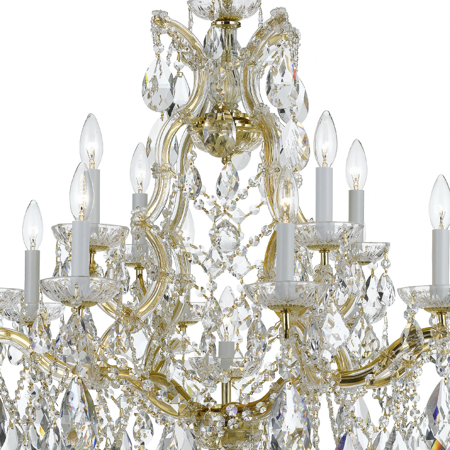Maria Theresa 13 Light 28 inch Gold Chandelier Ceiling Light in Clear Swarovski Strass