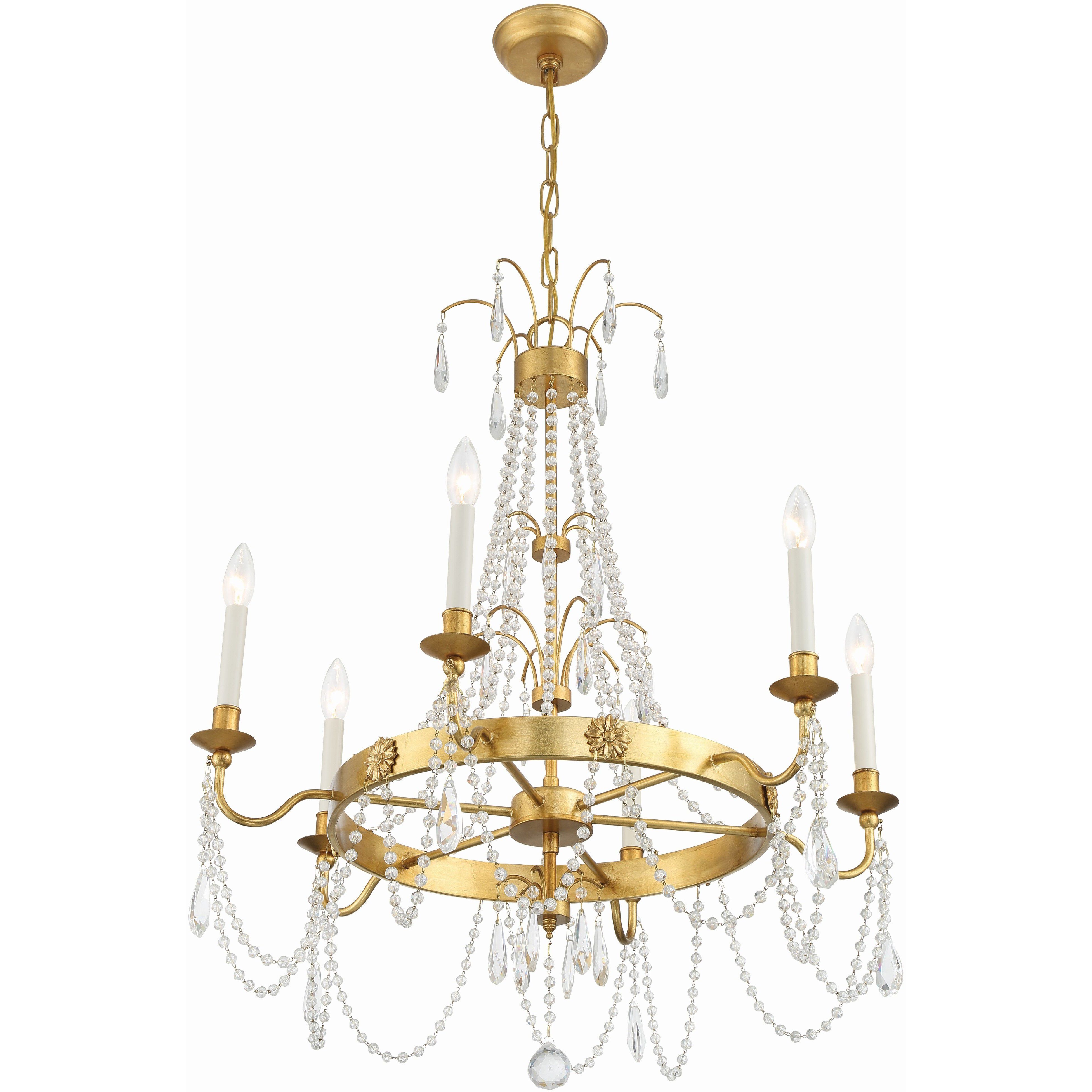 Maizey 6 Light 28 inch Antique Gold Chandelier Ceiling Light