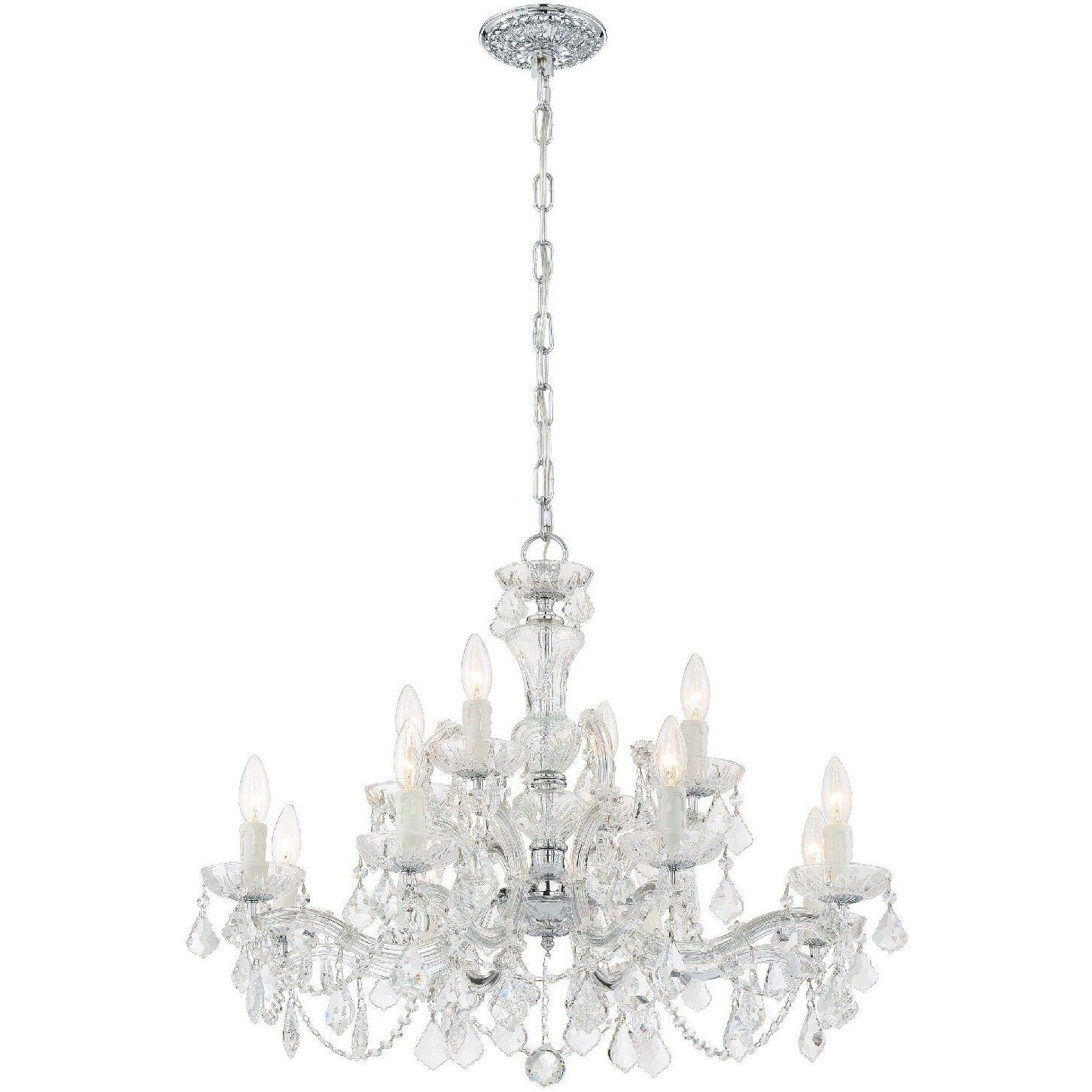 Maria Theresa 12 Light 29 inch Polished Chrome Chandelier Ceiling Light in Clear Swarovski Strass