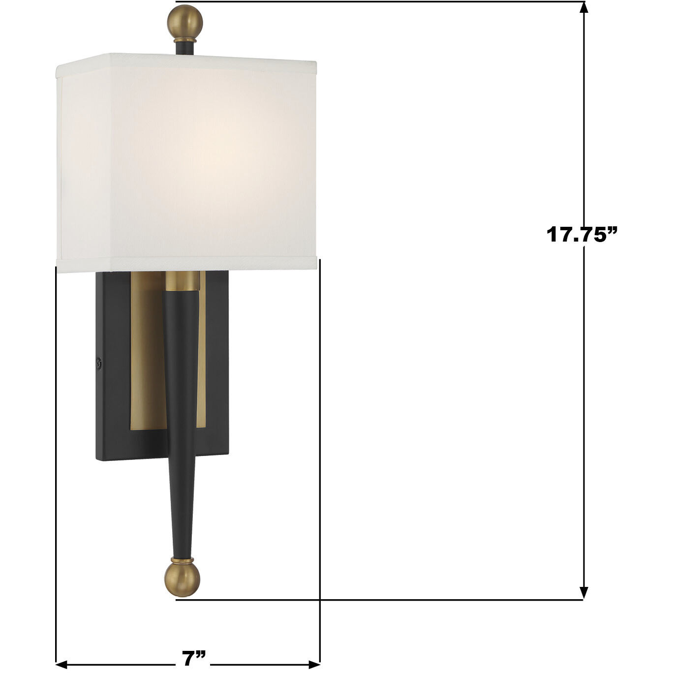 Ardson Wall Sconce Wall Light in Matte Black and Vibrant Gold