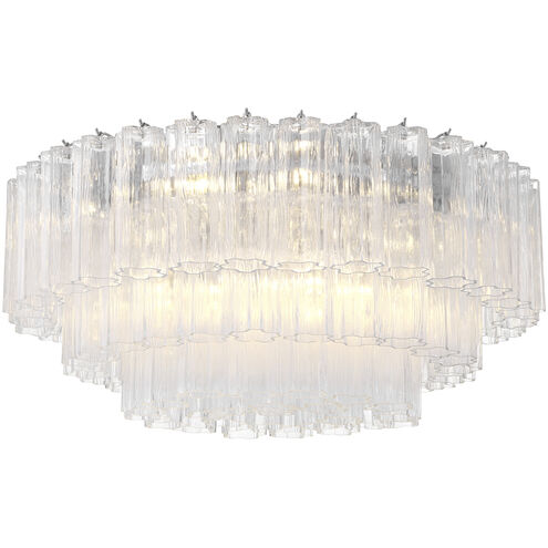 Addis 16 Light 32 inch Polished Chrome Flush Mount Ceiling Light in Tronchi Glass Clear