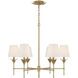 Broche 6 Light 32 inch Antique Gold Chandelier Ceiling Light