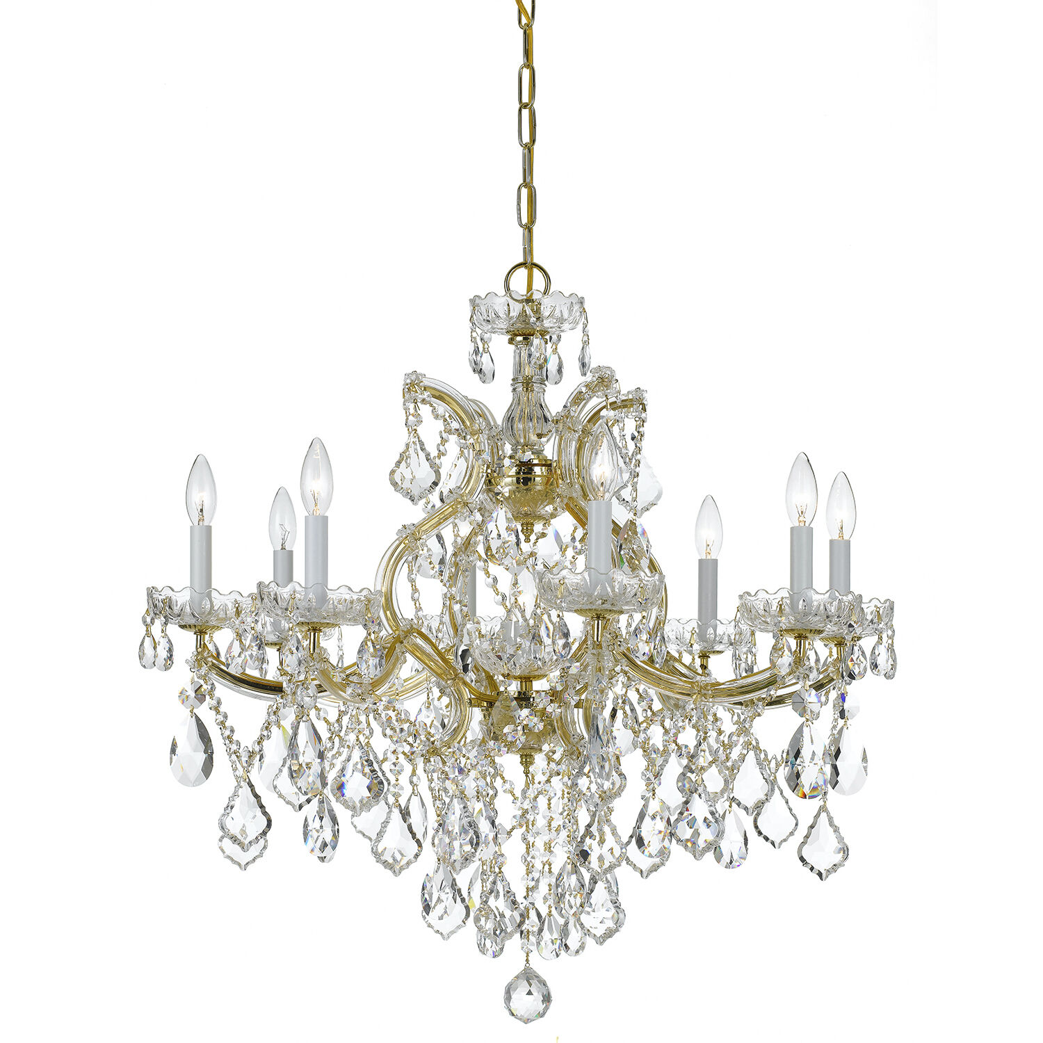 Maria Theresa 9 Light 28 inch Gold Chandelier Ceiling Light in Clear Hand Cut