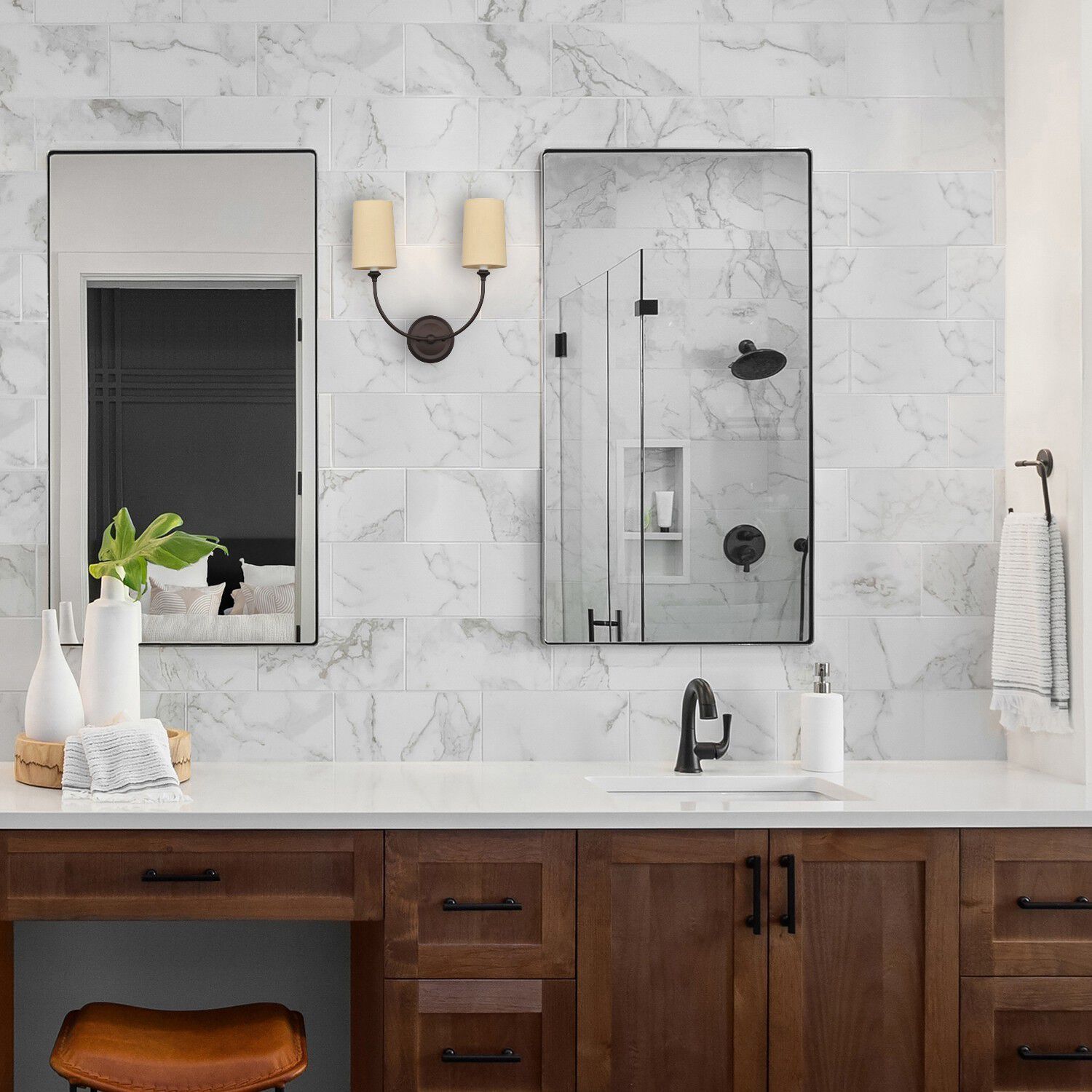 Sylvan Sconce Wall Light in Dark Bronze