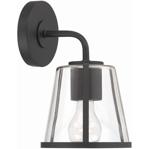 Fulton 1 Light 7.25 inch Black Bathroom Vanity Light Wall Light in Clear