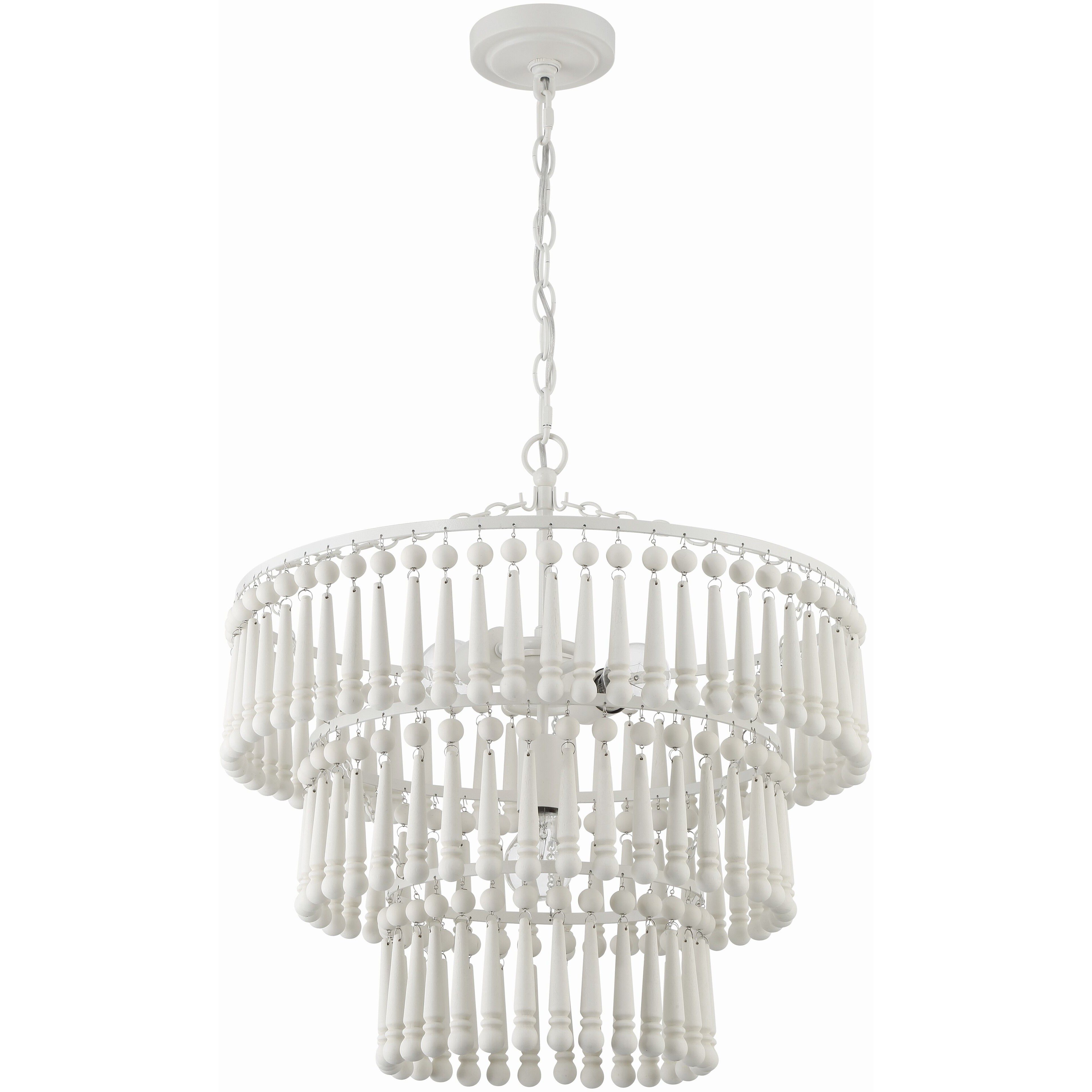 Tiana 3 Light 20.5 inch Matte White Chandelier Ceiling Light