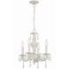 Paris Market 4 Light 13.5 inch Antique White Mini Chandelier Ceiling Light in Clear Swarovski Strass