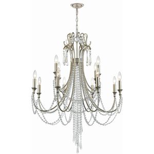 Arcadia 12 Light 33 inch Antique Silver Chandelier Ceiling Light