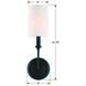 Sylvan 1 Light 4.75 inch Black Forged Sconce Wall Light