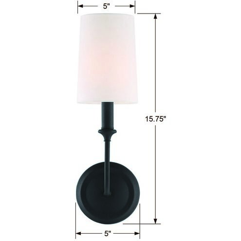 Sylvan 1 Light 4.75 inch Black Forged Sconce Wall Light