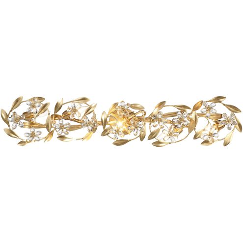 Marselle 5 Light 42 inch Antique Gold Bathroom Vanity Light Wall Light