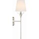 Broche Sconce Wall Light in Antique Silver