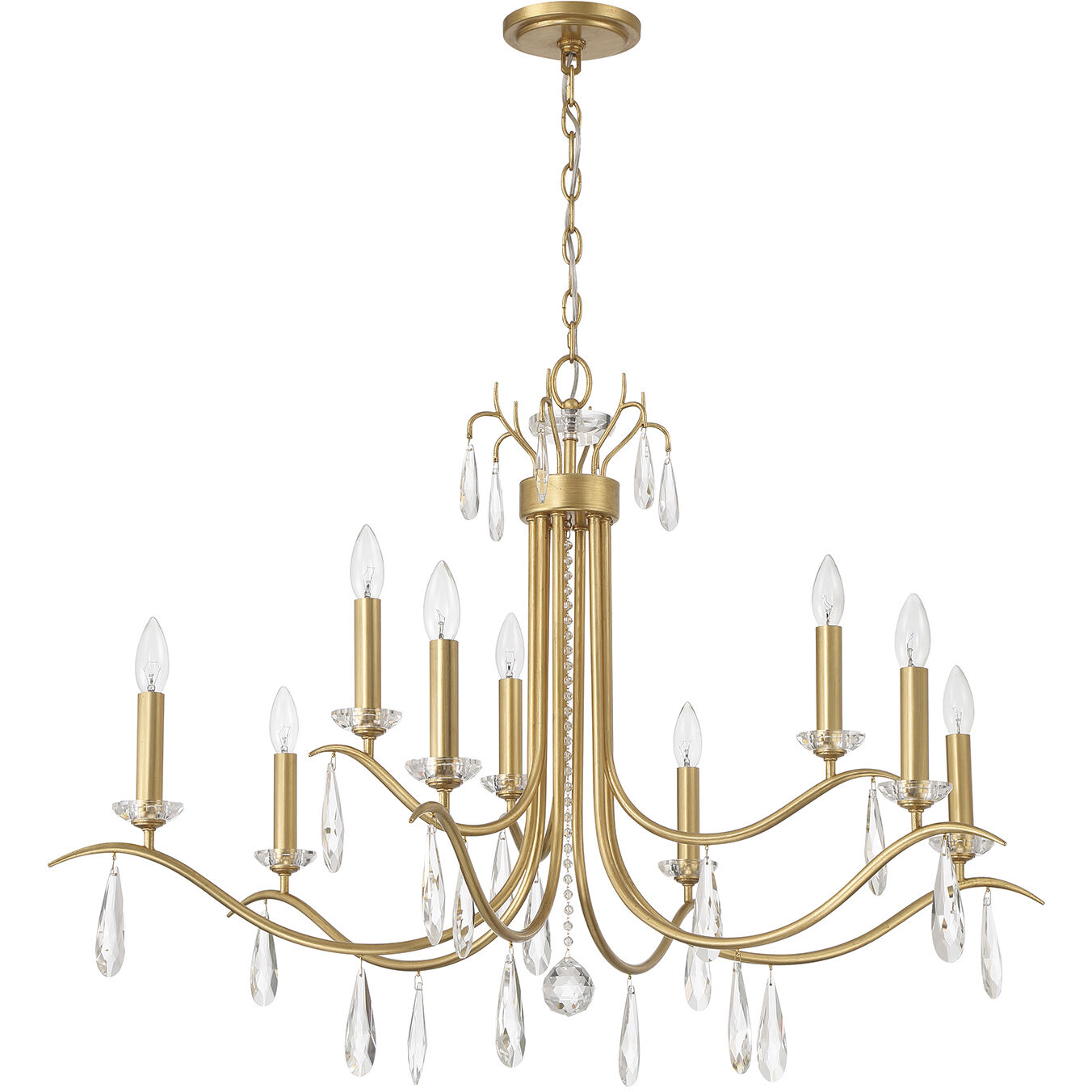 Rollins 9 Light 40 inch Antique Gold Chandelier Ceiling Light