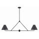 Xavier 4 Light 54 inch Matte Black Linear Chandelier Ceiling Light
