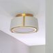 Fulton 2 Light 12 inch Antique Gold Semi Flush Ceiling Light