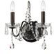 Butler Bath Wall Light in Clear Hand Cut, English Bronze