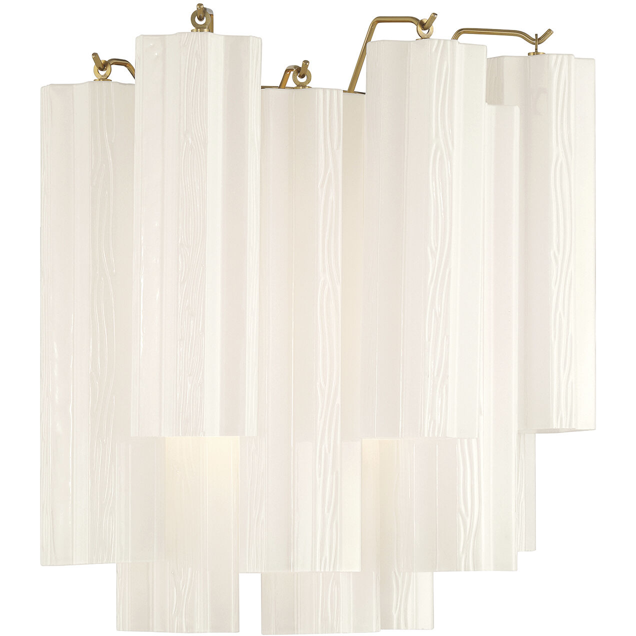 Addis Wall Sconce Wall Light in Tronchi Glass White