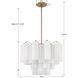 Addis 6 Light 19.75 inch Aged Brass Chandelier Ceiling Light in Tronchi Glass White