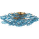 Esme 6 Light 22.5 inch Aged Brass Semi Flush Ceiling Light