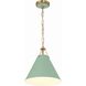 Xavier 1 Light 12 inch Vibrant Gold Mini Pendant Ceiling Light in Vibrant Gold and Green