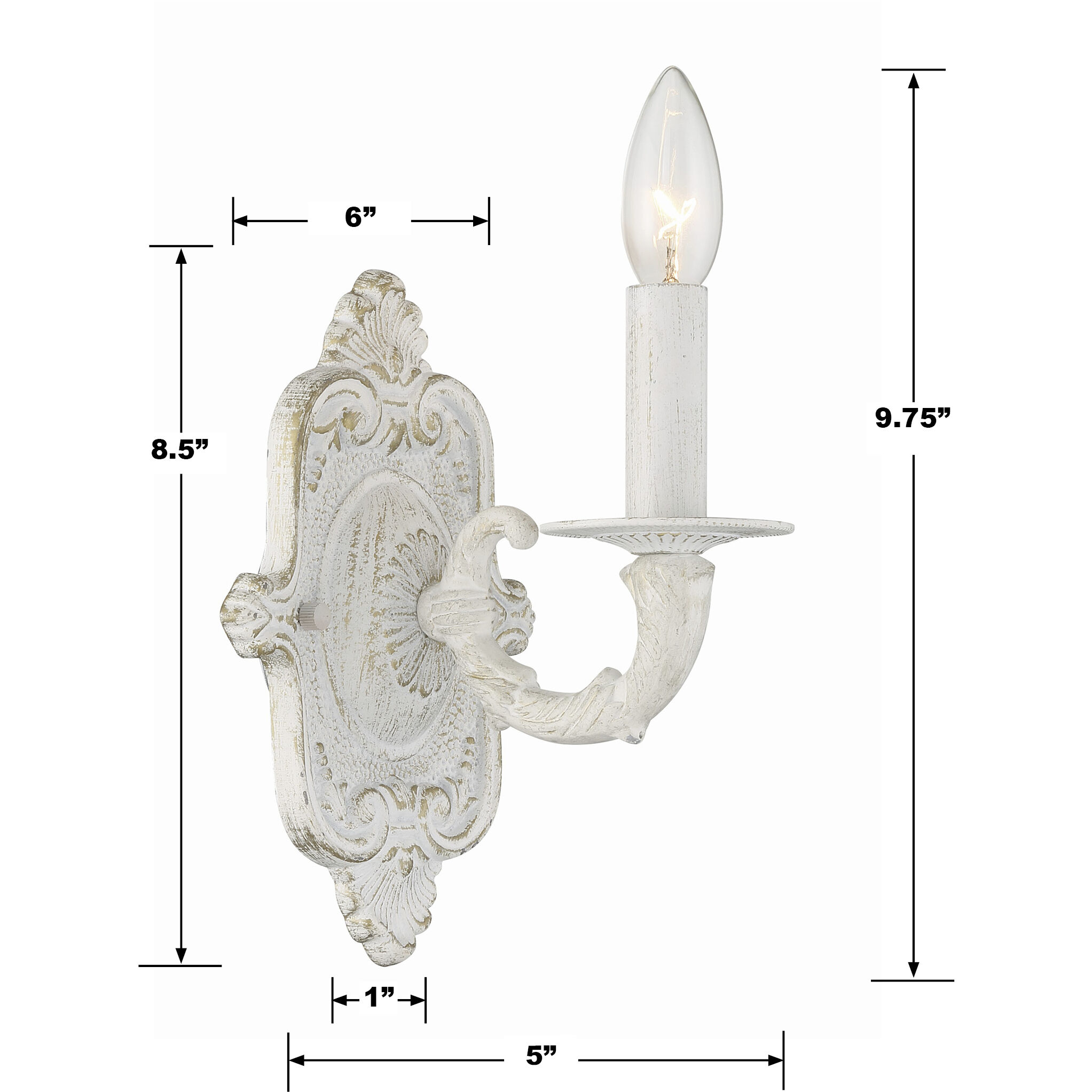 Paris Market Sconce Wall Light in Antique White