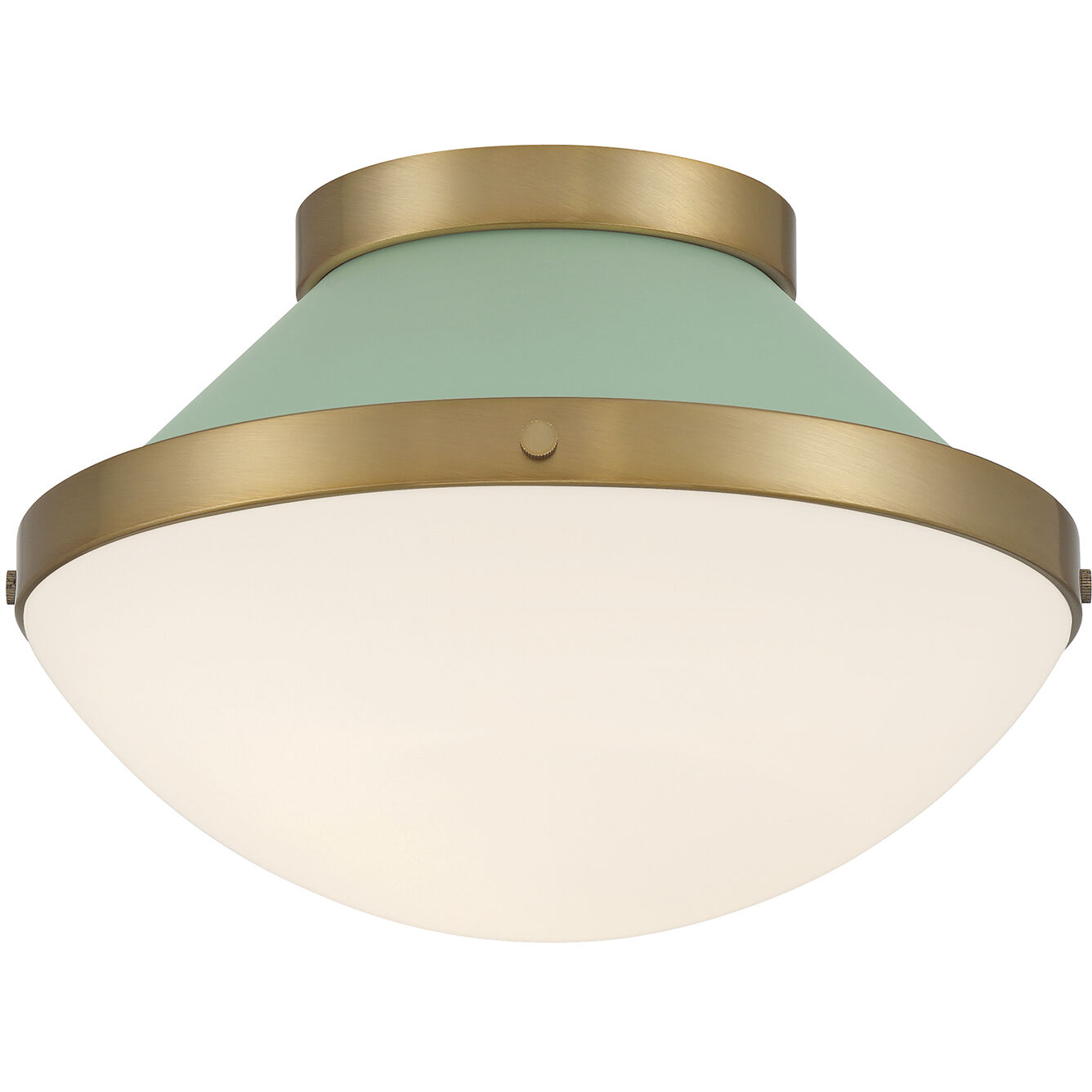 Xander 1 Light 12.25 inch Vibrant Gold Flush Ceiling Light in Vibrant Gold and Green