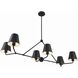 Xavier 6 Light 46 inch Matte Black Linear Chandelier Ceiling Light