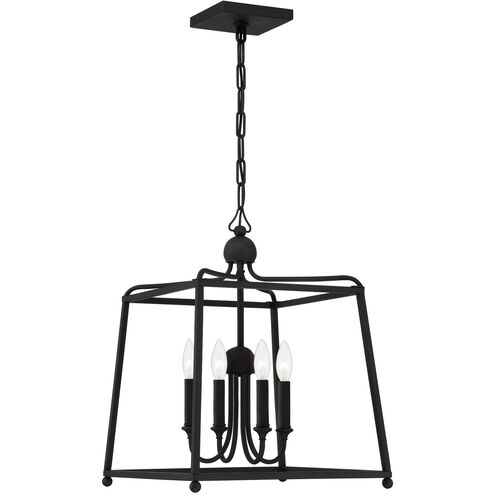 Sylvan 4 Light 16 inch Black Forged Mini Chandelier Ceiling Light