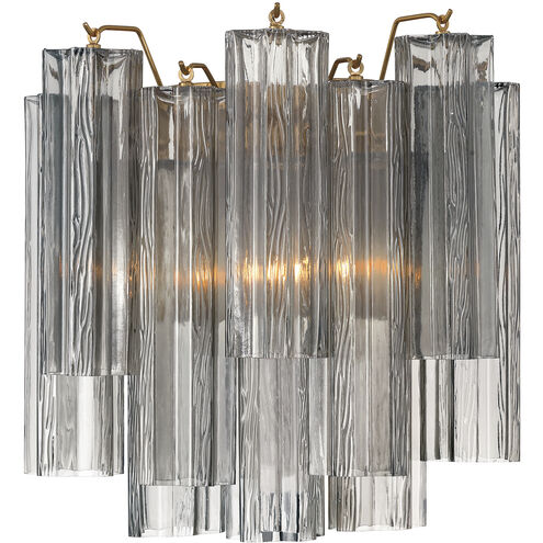 Addis 2 Light 14.5 inch Aged Brass Bath Vanity Light Wall Light in Smoke