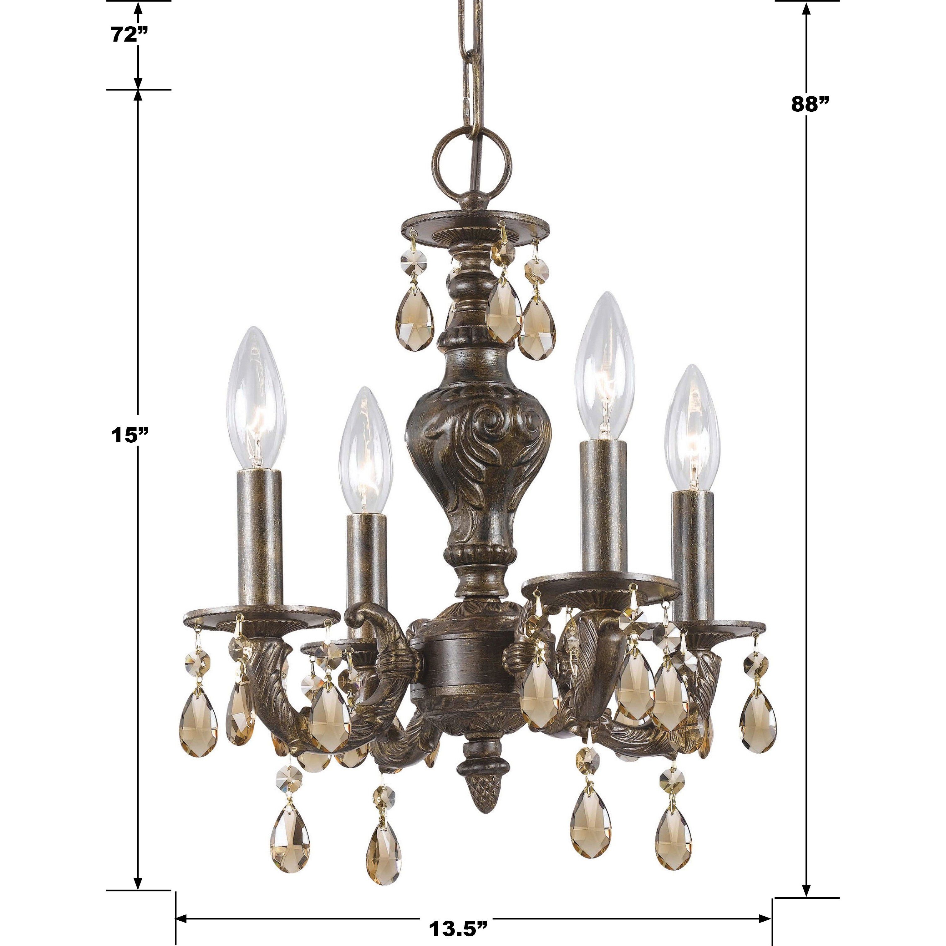 Paris Market 4 Light 13.5 inch Venetian Bronze Mini Chandelier Ceiling Light in Golden Teak Hand Cut