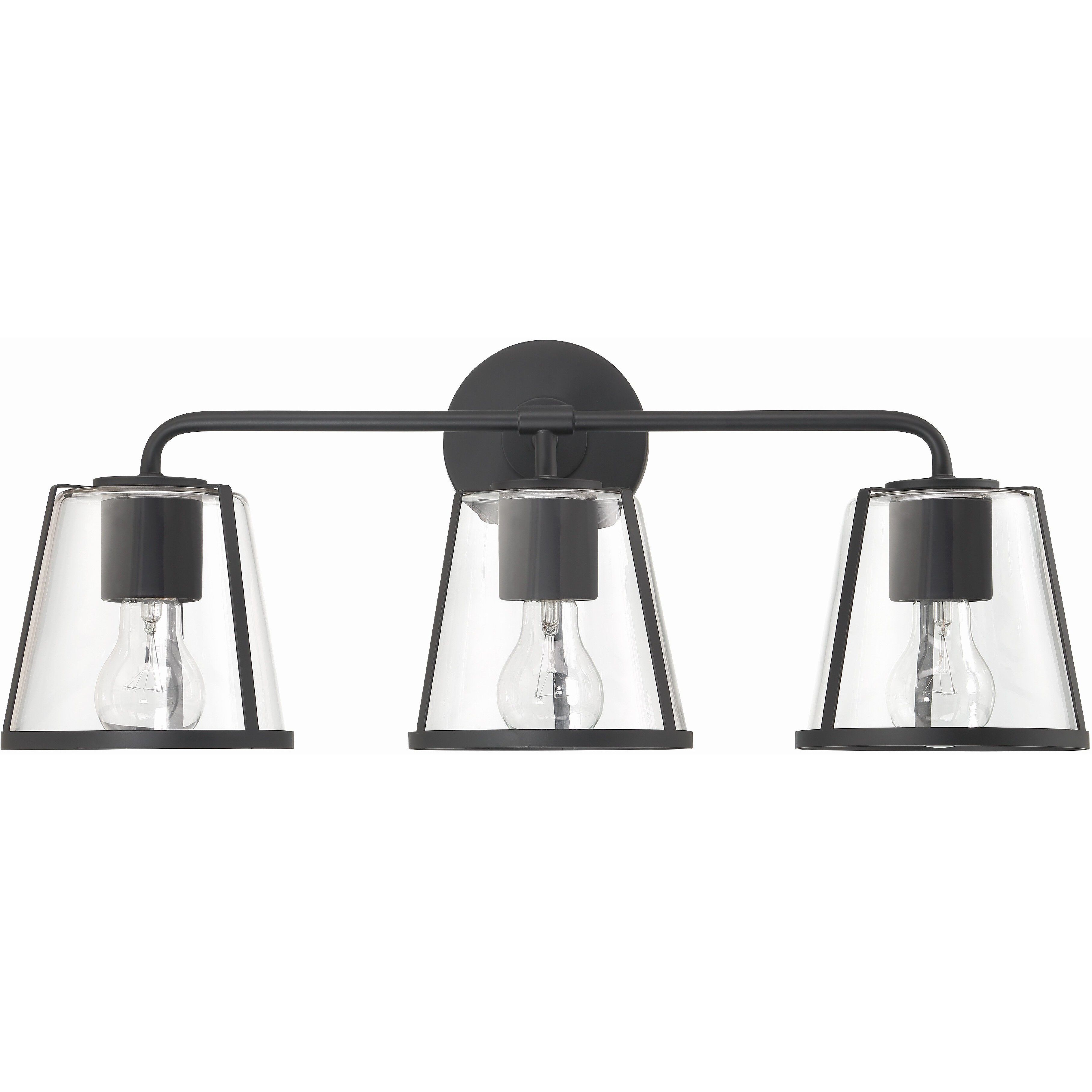 Fulton Bath Vanity Light Wall Light in Antique White, Clear