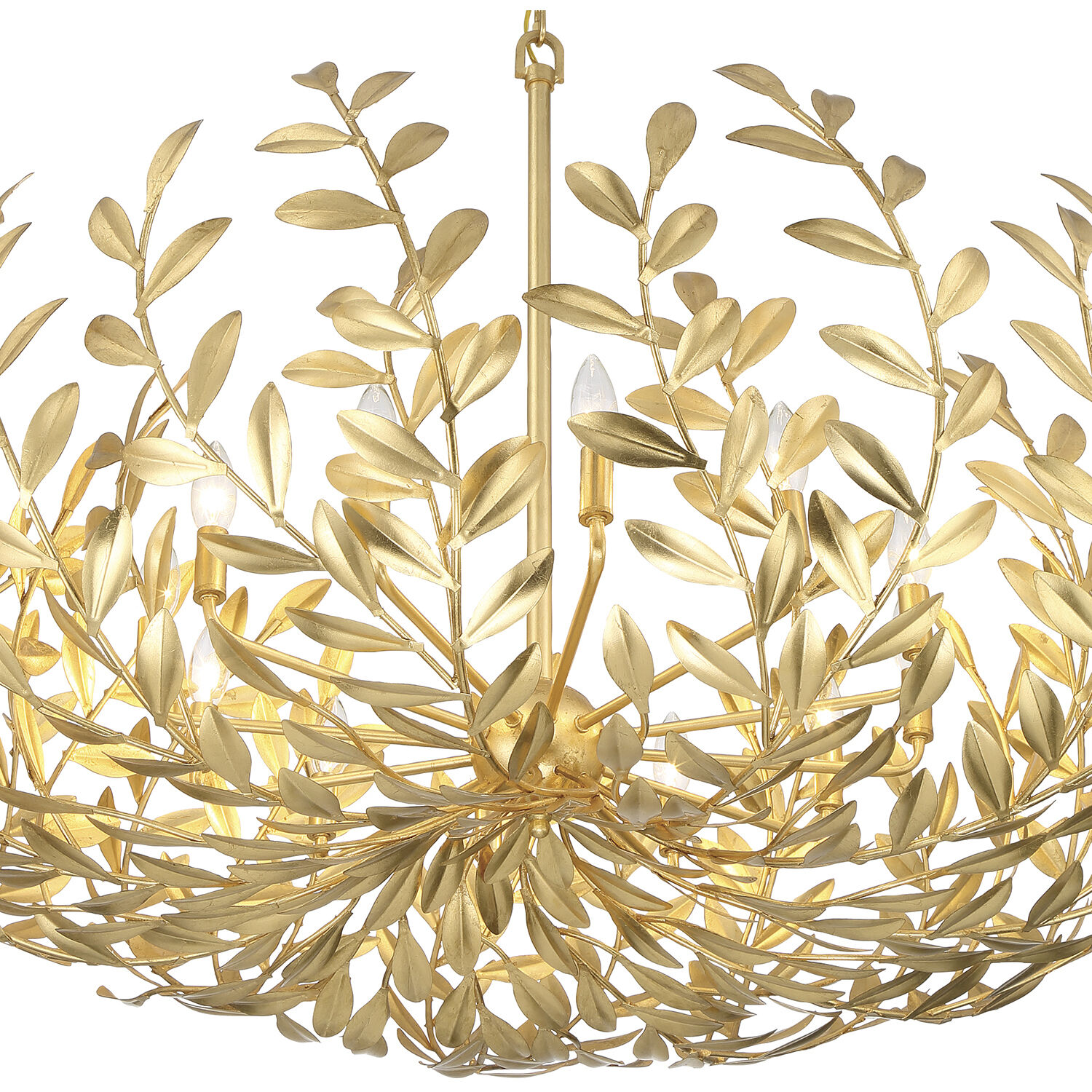 Broche 12 Light 42 inch Antique Gold Chandelier Ceiling Light