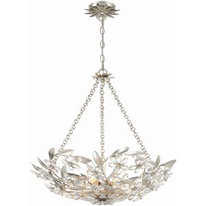 Marselle 6 Light 24 inch Antique Silver Chandelier Ceiling Light