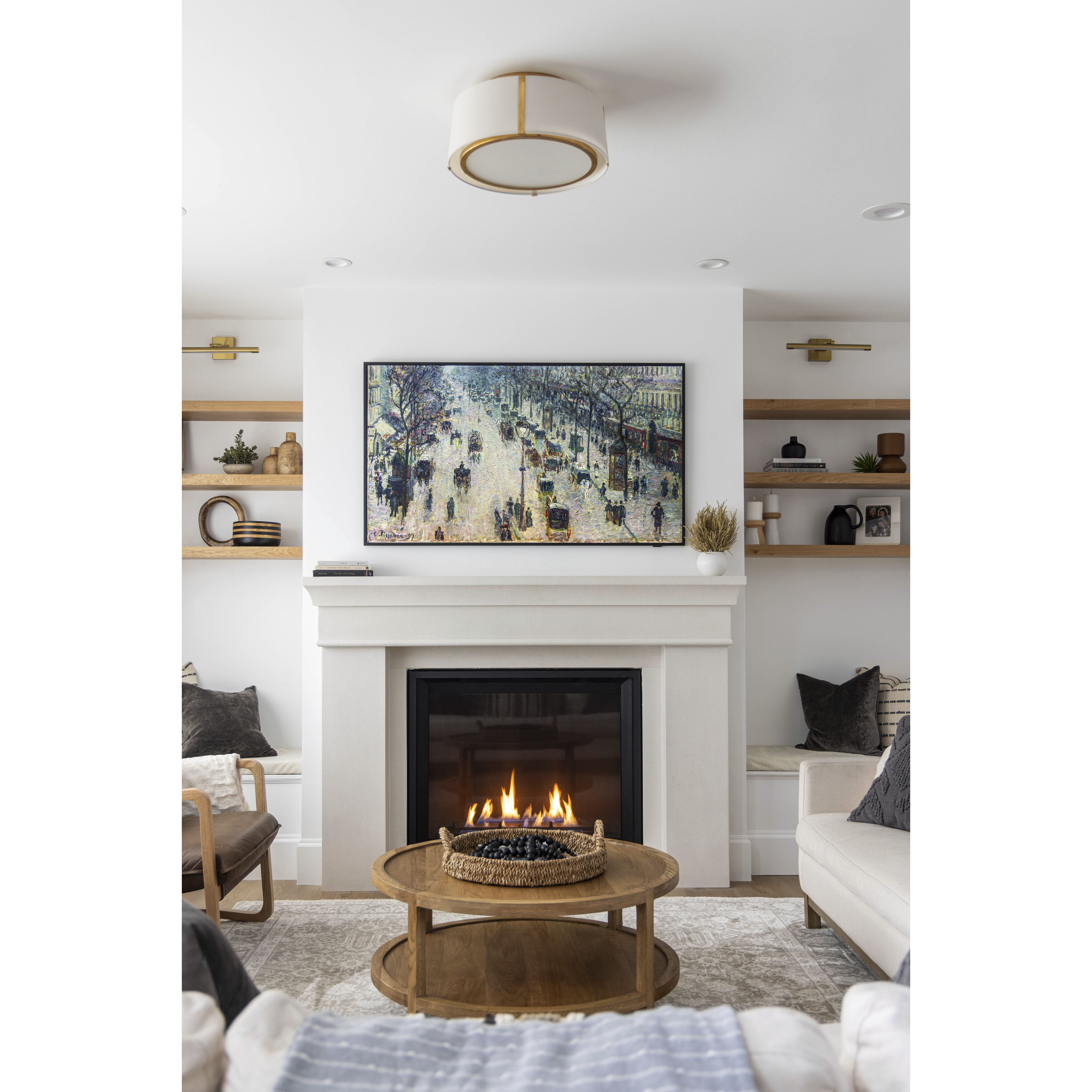 Fulton 3 Light 18 inch Antique Gold Semi Flush Ceiling Light