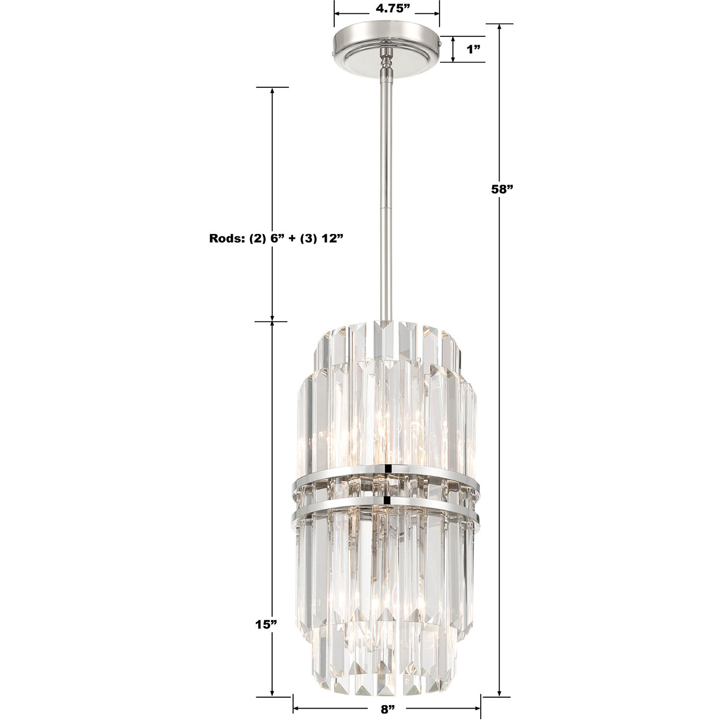 Hayes 4 Light 8 inch Polished Nickel Mini Pendant Ceiling Light