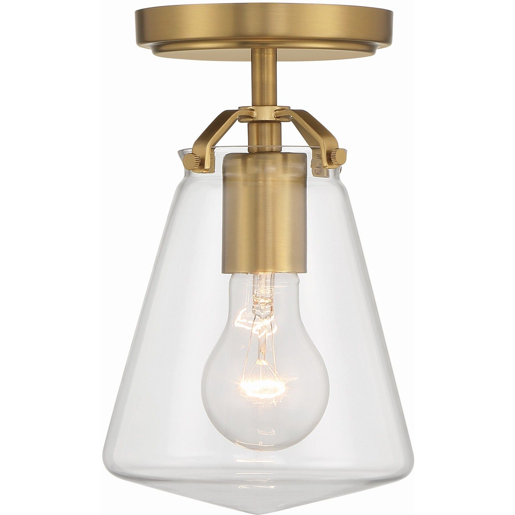 Voss 1 Light 5.75 inch Luxe Gold Semi Flush Ceiling Light