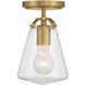 Voss 1 Light 5.75 inch Luxe Gold Semi Flush Ceiling Light